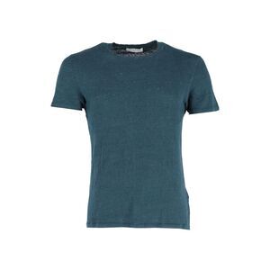 Sandro Paris Crewneck T-shirt in Green Linen